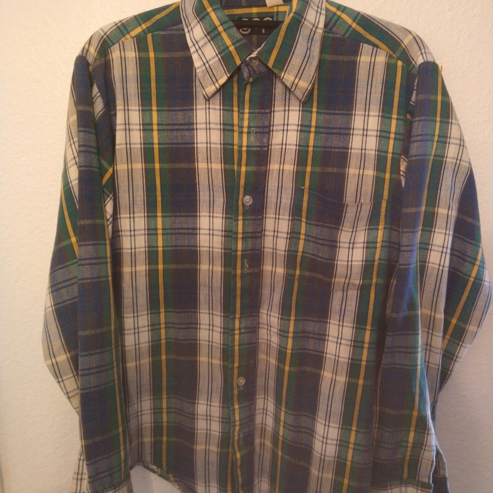 Vintage green plaid gap button up from the 70's medium